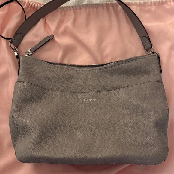Kate Spade Grey Leather Shoulder Bag - Picture 2 of 4
